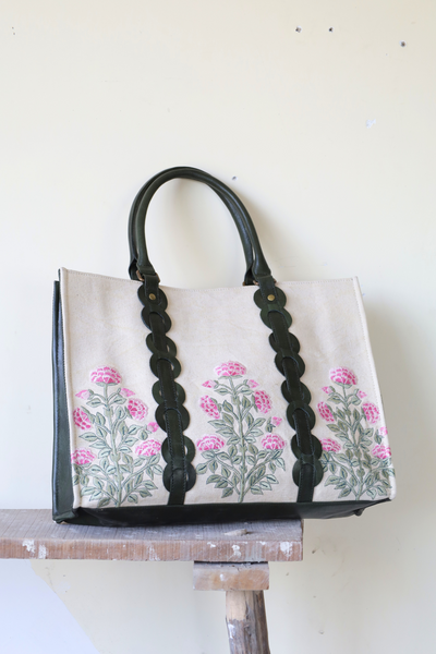 Vintage floral tote bag