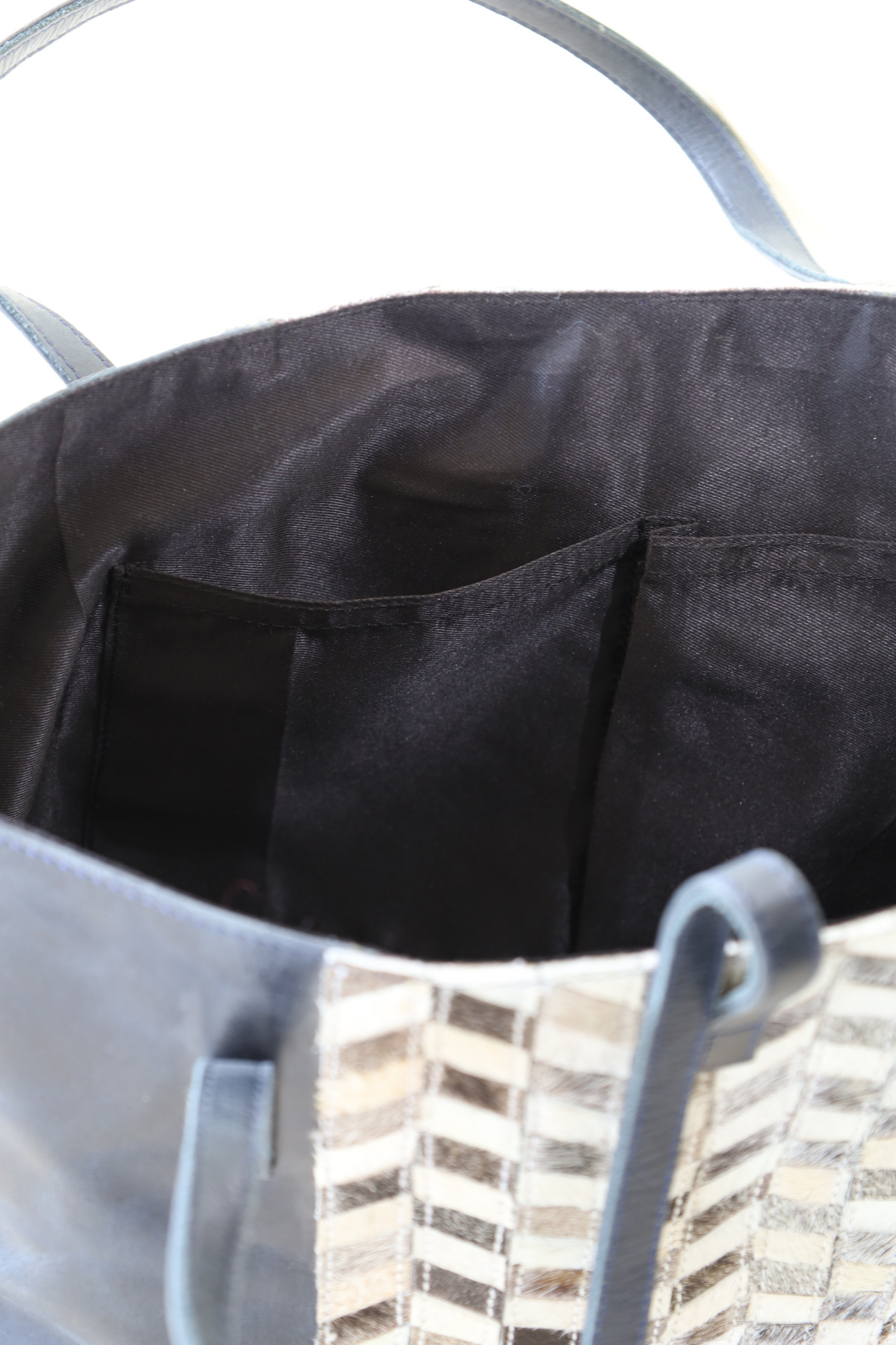 Dimensional Hair-on leather tote bag