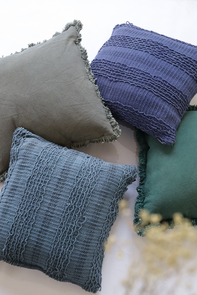 Dusty olive cotton cushion