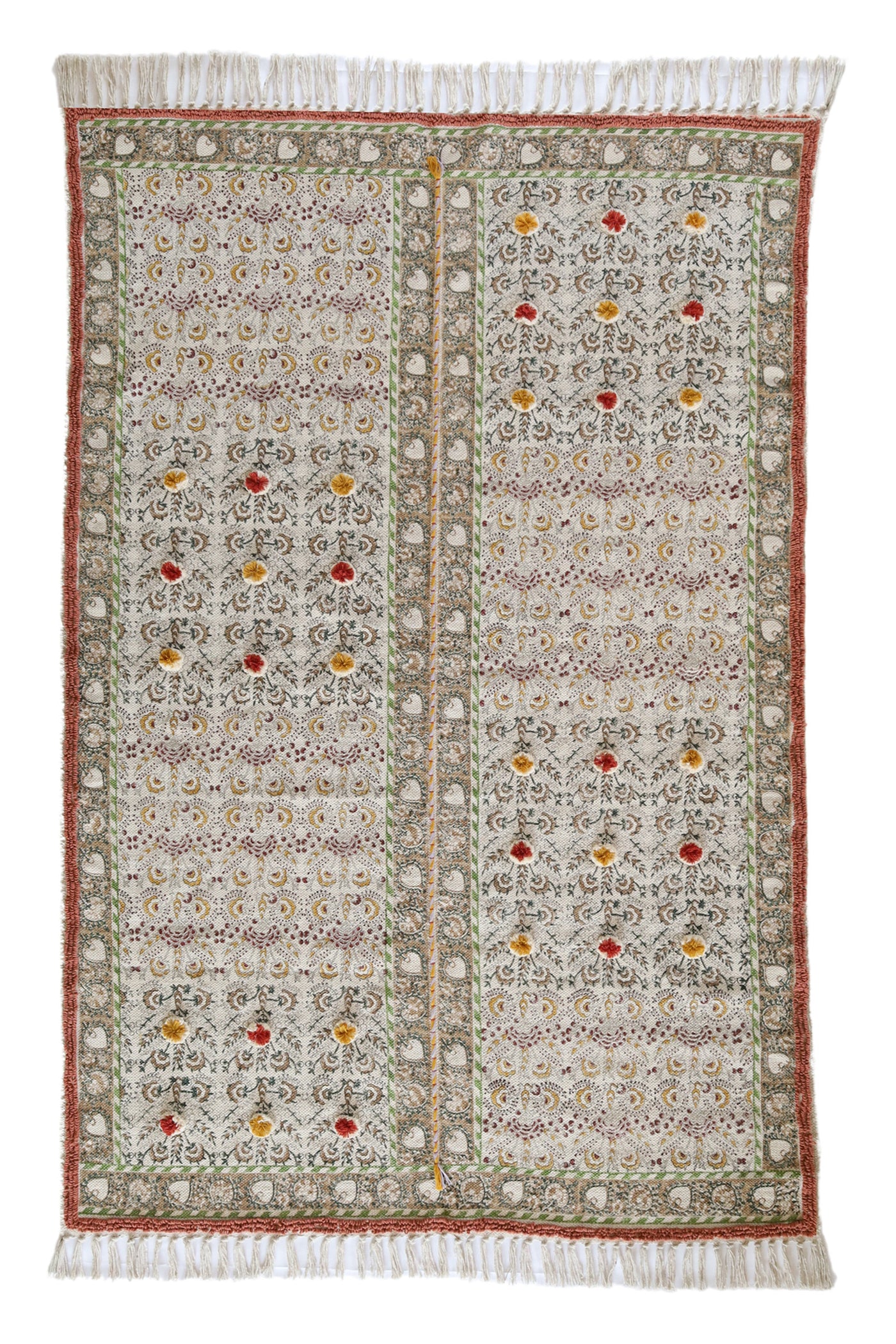 SUZZAINI FLORAL BLOCK PRINT RUG – artimagejaipur