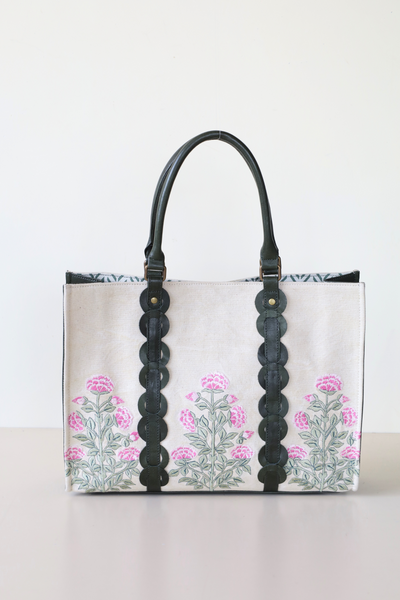 Vintage floral tote bag