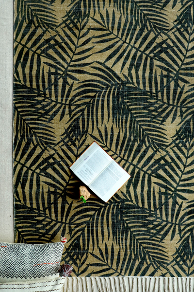 Tropical screen print rug