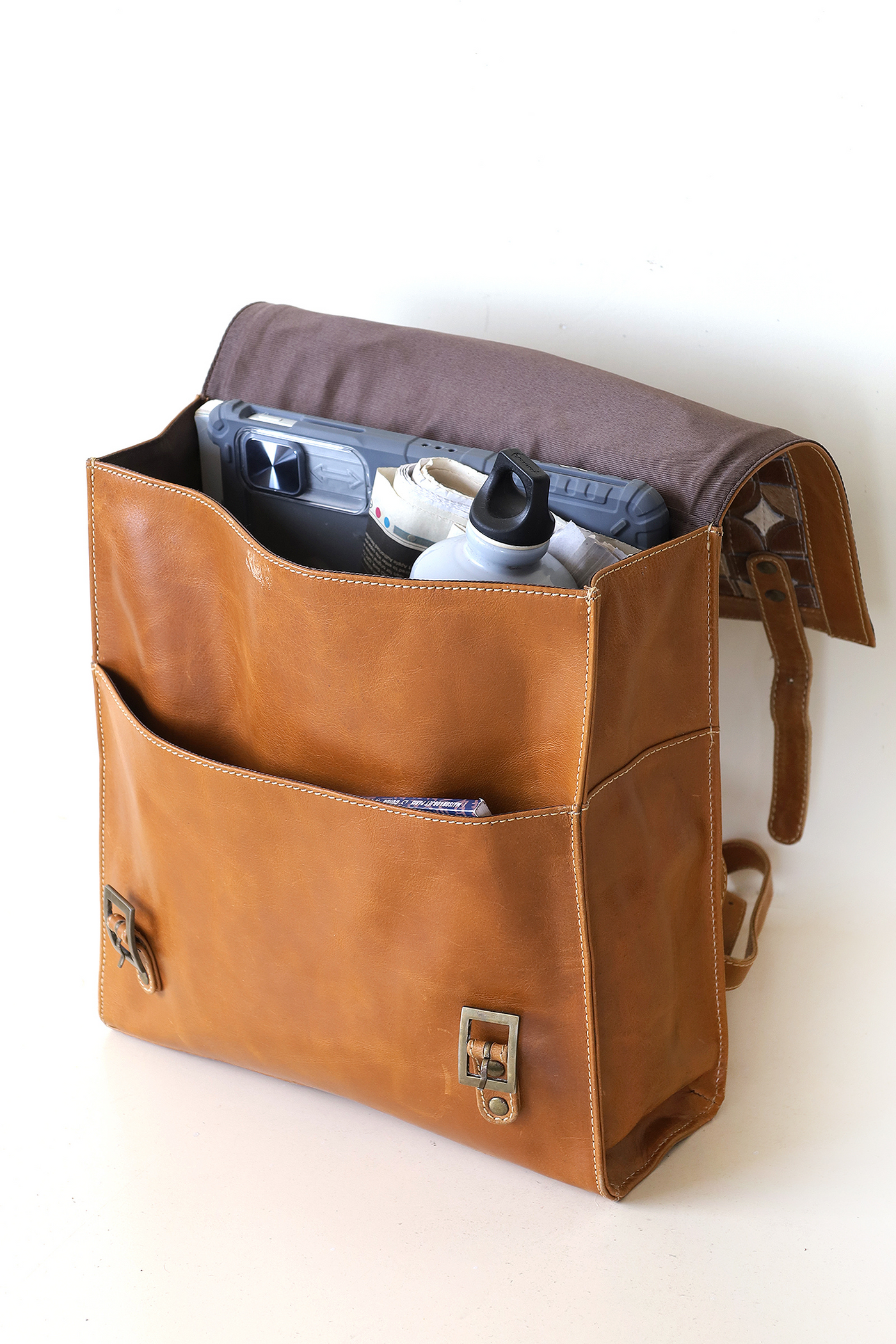 Hair on Leather bag pack