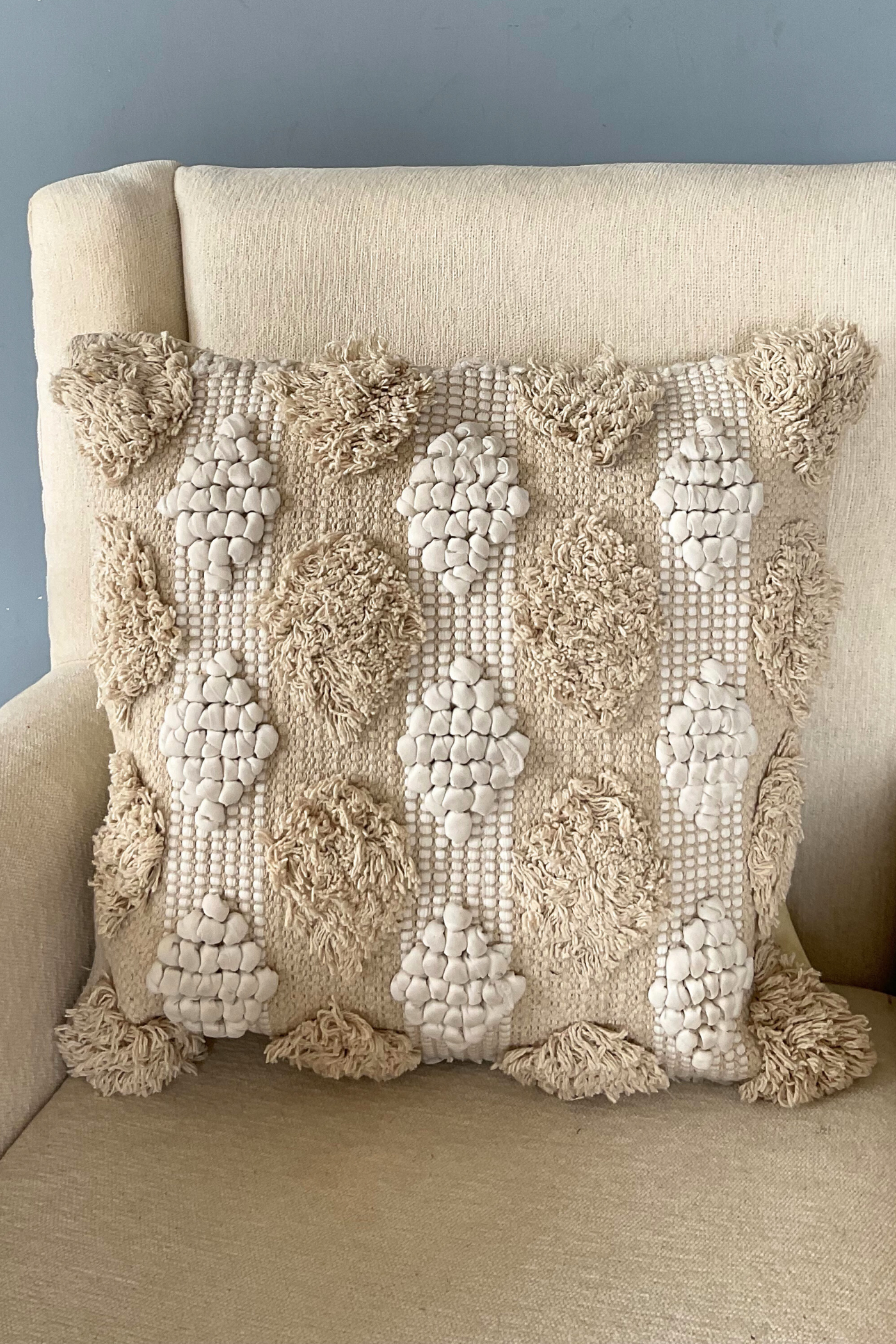 BOHO WHITE COMBO OF 3 CUSHIONS