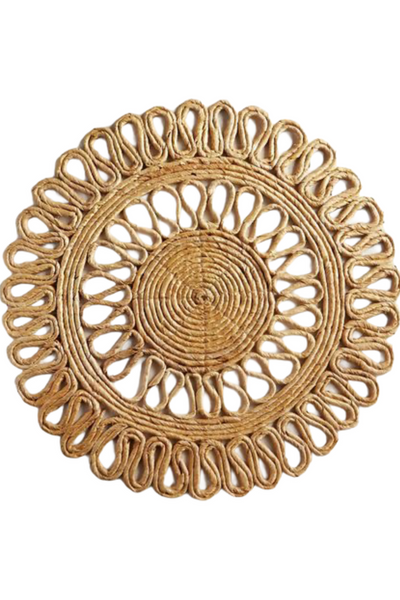 NATURAL FLORAL JUTE RUG