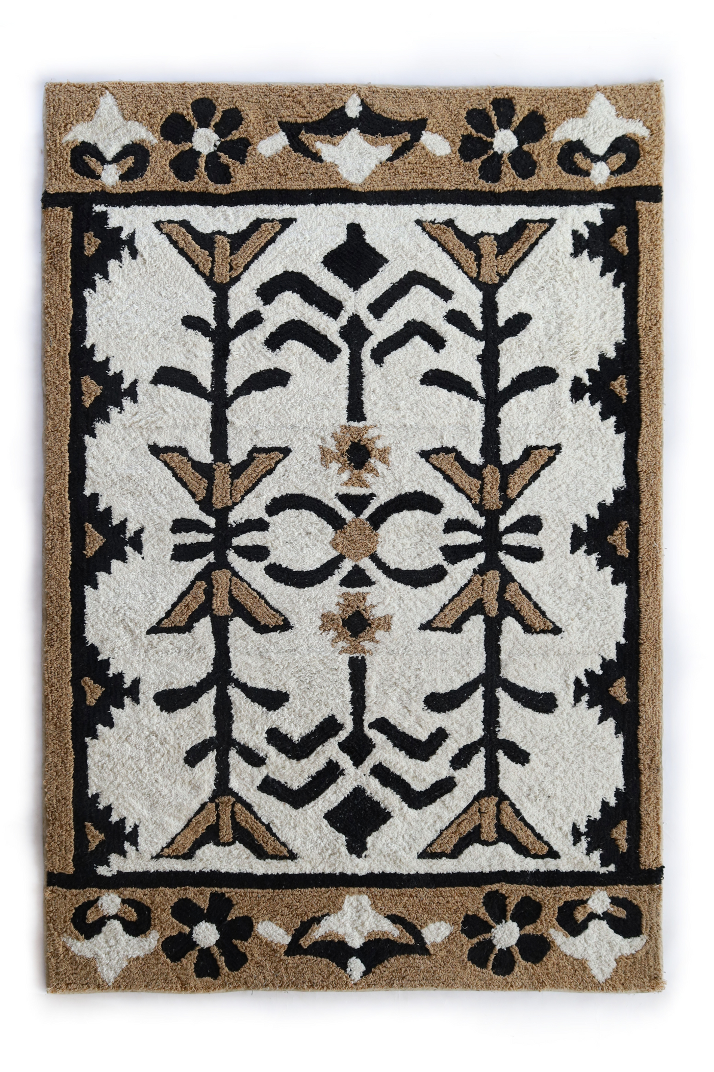 Snowflake floral tufted rug