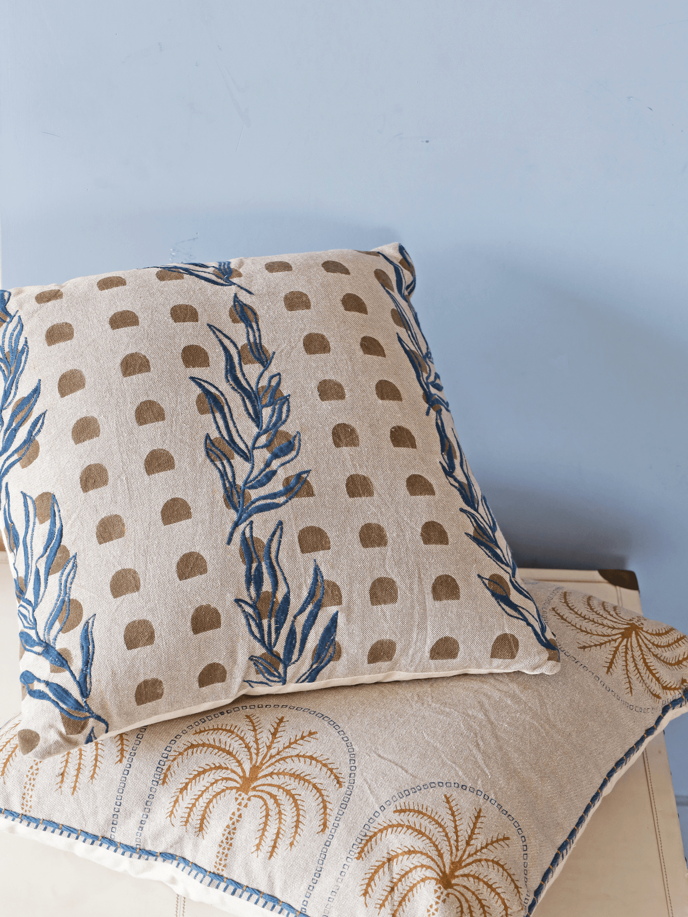 TROPICAL BLOCK PRINT CUSHION