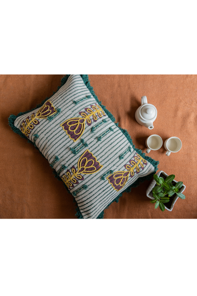 Indi folk block printed cushion