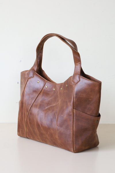 Structured LEATHER tote bag