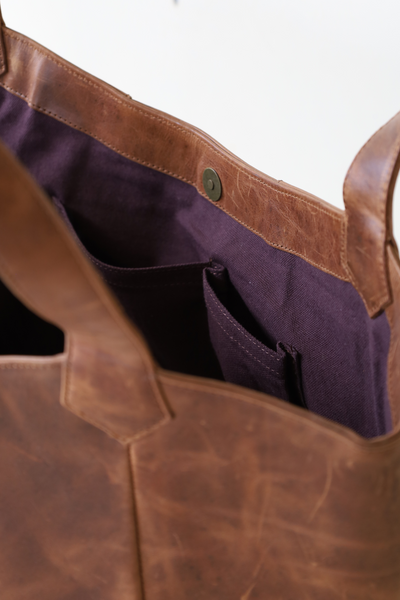 Structured LEATHER tote bag