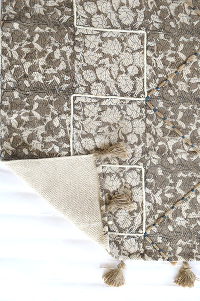 EARTHY FLORAL BLOCK PRINTED RUG