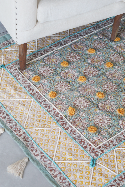 PARADISE GARDERN BLOCK PRINTED RUG
