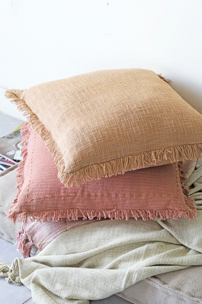 Sun baked textured cushion