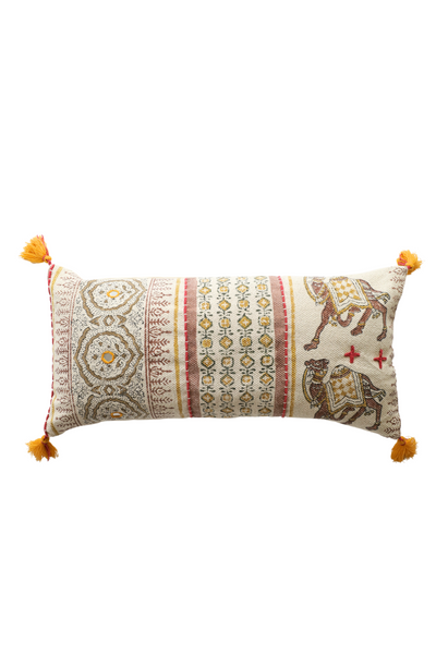 CAMEL BLOCK PRINT CUSHION