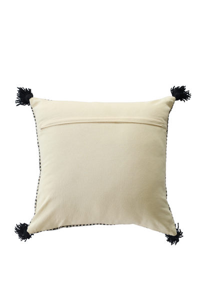 MONO-CHROME FLORAL BLOCK PRINT CUSHION