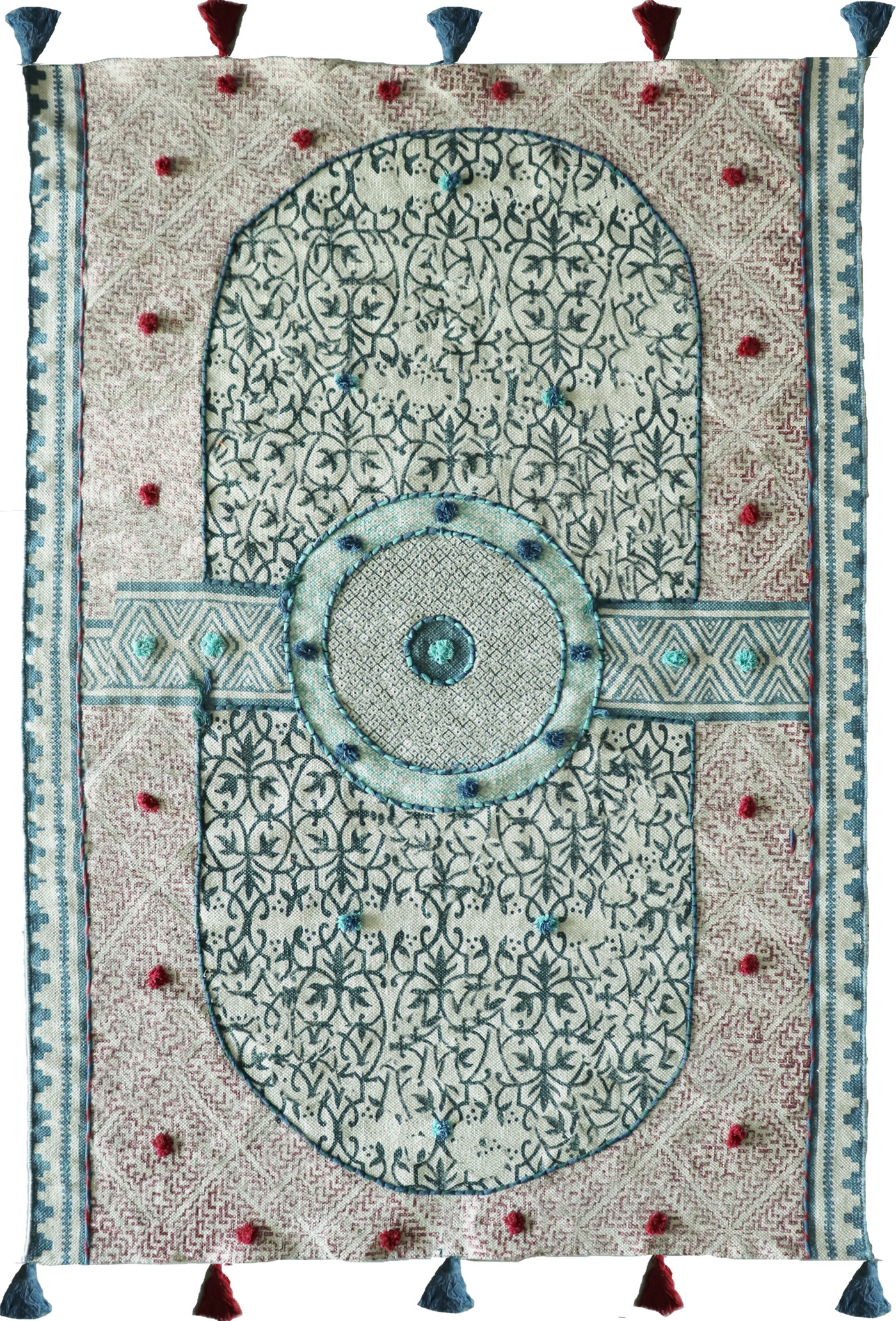 CONTEMPORARY LAVISH BLOCK PRINTED RUG