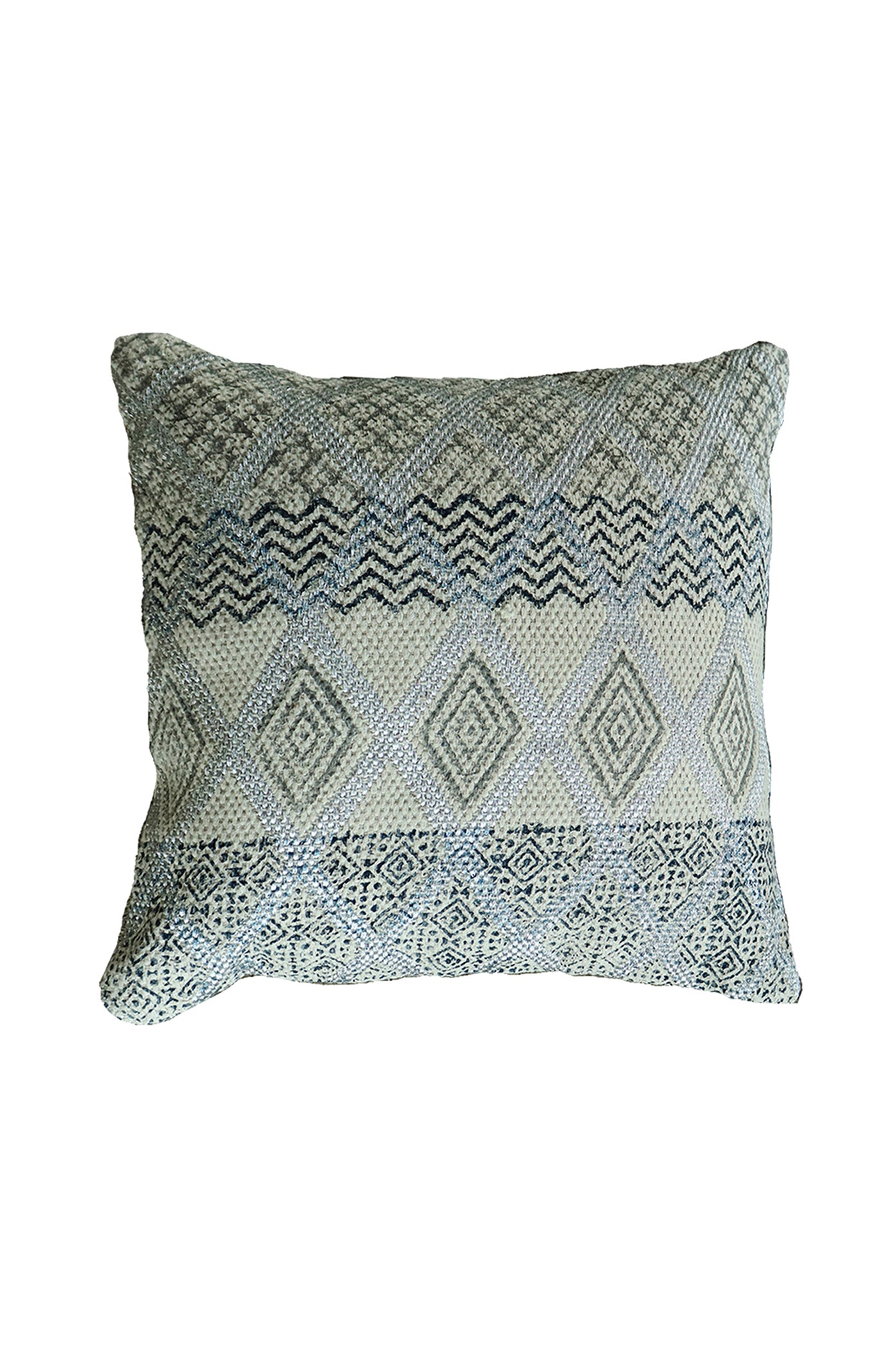 AUGUSTA BLOCK PRINT  WOVEN CUSHION