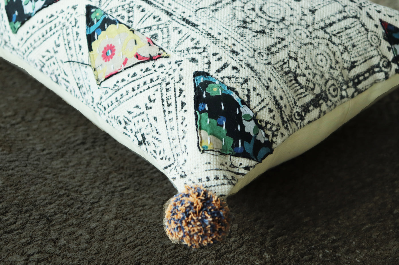 ZINNIA  BLOCK  PRINT CUSHION