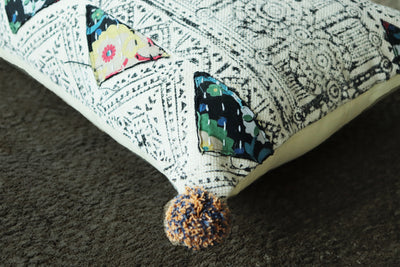 ZINNIA  BLOCK  PRINT CUSHION