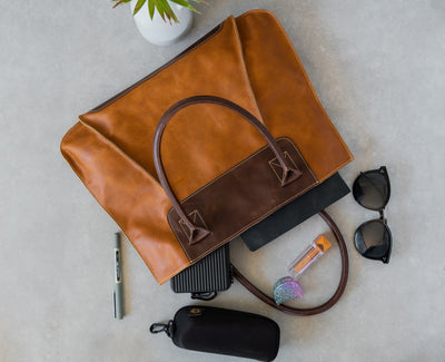 DRIPPY-LEATHER HANDBAG